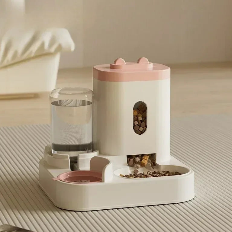 Automatic Feeder Dog Cat Food Bowl with Water Fountain