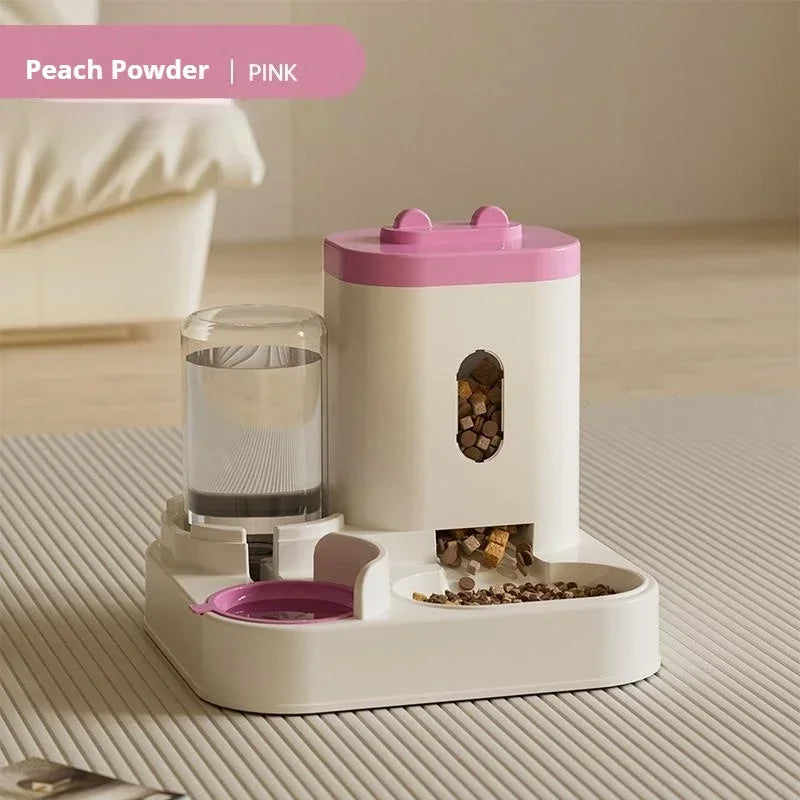 Automatic Feeder Dog Cat Food Bowl with Water Fountain