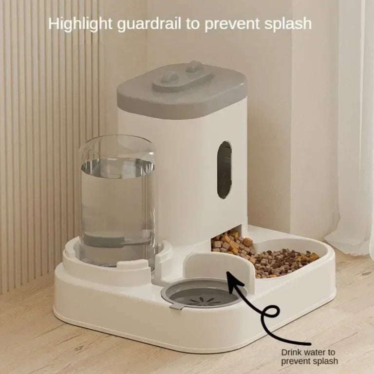 Automatic Feeder Dog Cat Food Bowl with Water Fountain