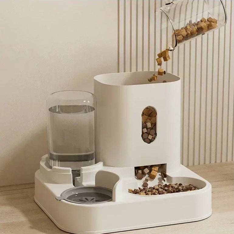 Automatic Feeder Dog Cat Food Bowl with Water Fountain