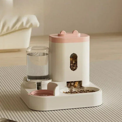 Automatic Feeder Dog Cat Food Bowl with Water Fountain