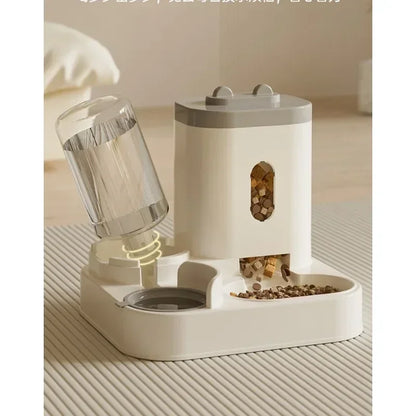 Automatic Feeder Dog Cat Food Bowl with Water Fountain